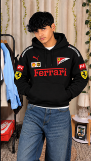 Scuderia Ferrari Racing Oversized Hoodie – Black