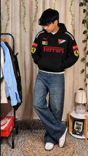 Scuderia Ferrari Racing Oversized Hoodie – Black