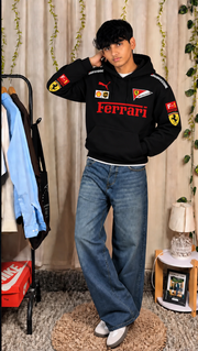 Scuderia Ferrari Racing Oversized Hoodie – Black