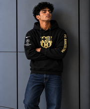 Barça Gold Crest Black Hoodie