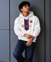 White Barça Spotify Streetwear Hoodie