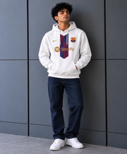 White Barça Spotify Streetwear Hoodie