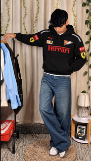 Scuderia Ferrari Racing Oversized Hoodie – Black