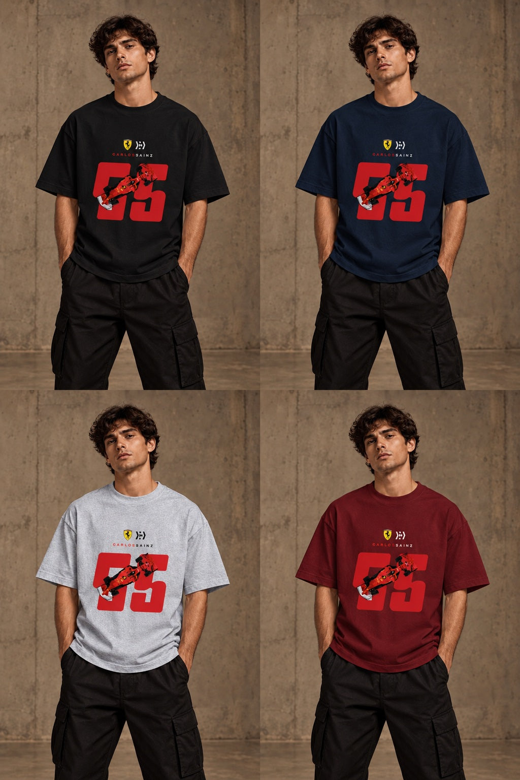 Ferrari Oversized Standard T-Shirt — Navy Blue